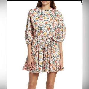 NWT Melloday waist tie mini dress in blush floral multi
